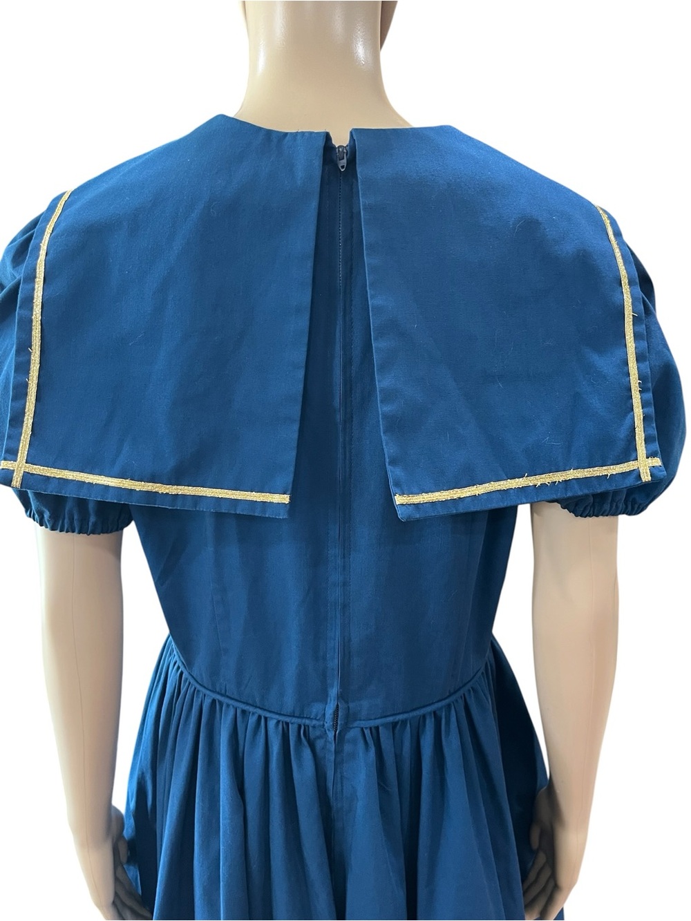 Vintage Style Blue Sailor Dress | Handmade Nautical Middy Pinup Dresee-M/L - Picture 4 of 8